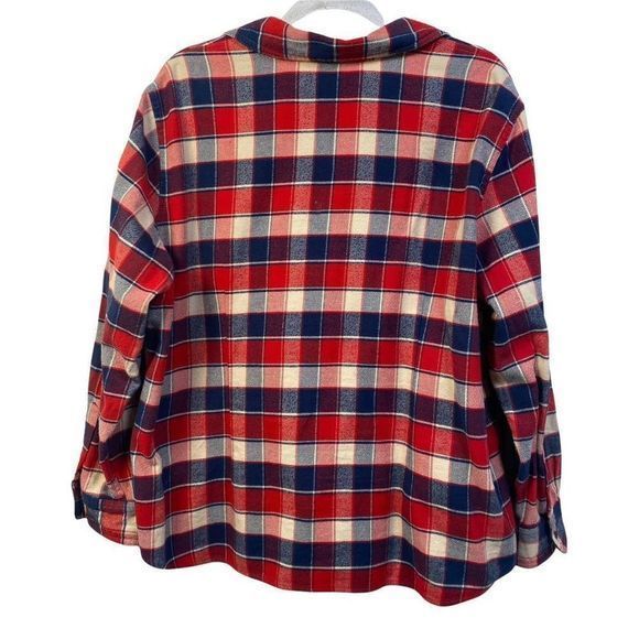 Chaps Flannel Shacket in Red and Blue VTG - Picture 2 of 3